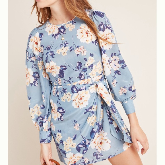 Brand New Anthropologie Floral Mini Wrap Dress - Picture 5 of 7